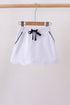 Snow white scallop hem bow skort