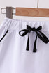 Snow white scallop hem bow skort