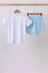 Blue Vehicle Embroidered Set
