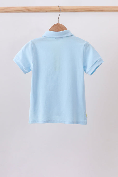 Blue Tractor Embroidered Polo