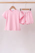 Pink Scalloped Shorts Set