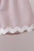 Khaki Seersucker Stripe Scalloped Shorts Set