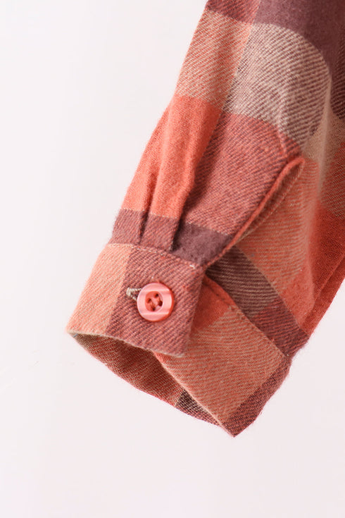 rust-plaid-button-down-shirt-sophias-style-5