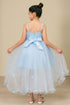 Girls 3D Flower Embedded High Low Tulle Junior Bridesmaid Dress, Sizes 2-12