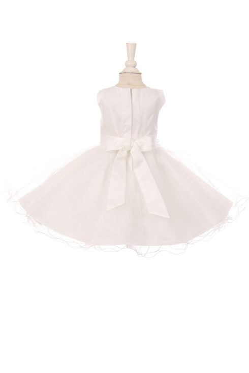 Baby Girls White Lace Applique Tulle Special Occasion Dress 6-24 Months