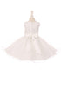 Baby Girls White Lace Applique Tulle Special Occasion Dress 6-24 Months