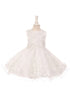 Baby Girls White Lace Applique Tulle Special Occasion Dress 6-24 Months