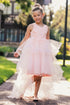 Girls Lace Applique Sequin Tulle Junior Bridesmaid Dress 2-12