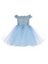 Baby Girls Dusty Rose 3D Floral Lentejuelas Tul Fuera del hombro Vestido de niña de las flores 6-24M