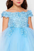 Girls 3D Floral Tulle Off Shoulder Junior Bridesmaid Dress 2-12