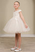 Girls 3D Floral Tulle Off Shoulder Junior Bridesmaid Dress 2-12