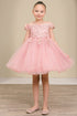 Girls 3D Floral Tulle Off Shoulder Junior Bridesmaid Dress 2-12