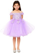 Girls 3D Floral Tulle Off Shoulder Junior Bridesmaid Dress 2-12
