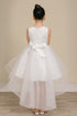 Girls Rhinestone Pearl Wired Tulle Hi-Low Flower Girl Dress 2-12