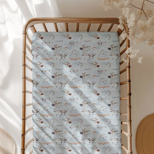 plane-simple-airplanes-crib-sheet Big Dreams Little Jammie Session Sophia's Style-1