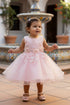 Vestido de niña de flores de tul de encaje con apliques florales multicolor para niñas 3-24M