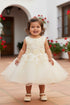 Vestido de niña de flores de tul de encaje con apliques florales multicolor para niñas 3-24M