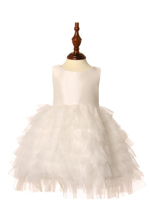 Baby Girls Tulle Dress by Cinderella Couture – Satin Bodice Ruffle Tulle Party Dress 3-24Months