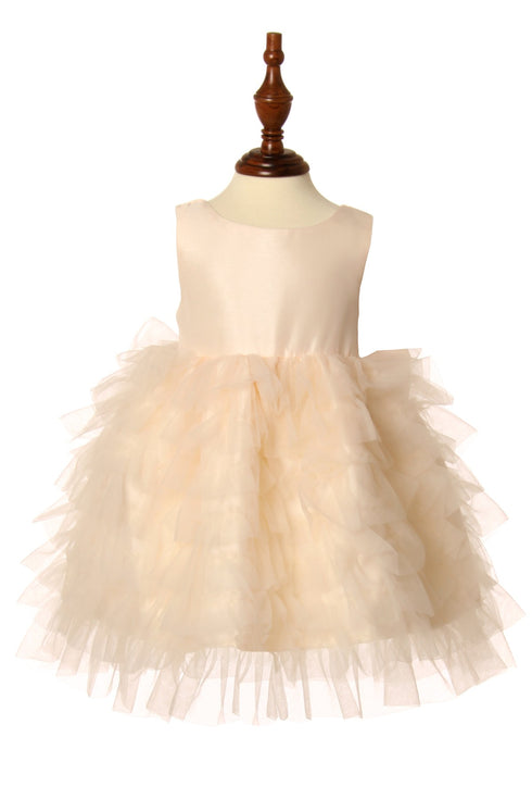 Baby Girls Tulle Dress by Cinderella Couture – Satin Bodice Ruffle Tulle Party Dress 3-24Months
