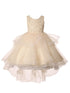 Girls Lace Applique High Low Bridesmaid Dress 12