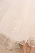 Girls Rhinestone Pearl Wired Tulle Hi-Low Flower Girl Dress 2-12