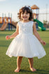 Baby Girls White 3D Floral Lace Hem Flower Girl Dress 6-24M