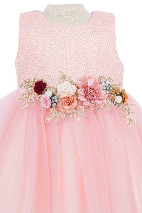 Baby Girls 3D Multi Floral Belt Flower Girl Dress 3-24M - SophiasStyle.com