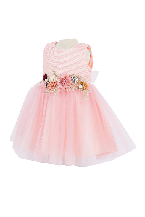Baby Girls 3D Multi Floral Belt Flower Girl Dress 3-24M - SophiasStyle.com