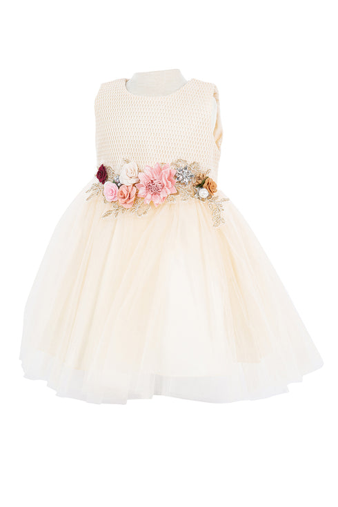 Baby Girls 3D Multi Floral Belt Flower Girl Dress 3-24M - SophiasStyle.com