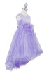 Girls Floral Waist Tapered Embroidered Lace High Low Flower Girl Dress 2-12 - SophiasStyle.com