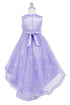 Girls Floral Waist Tapered Embroidered Lace High Low Flower Girl Dress 2-12 - SophiasStyle.com
