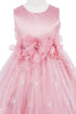 Girls Floral Waist Tapered Embroidered Lace High Low Flower Girl Dress 2-12 - SophiasStyle.com