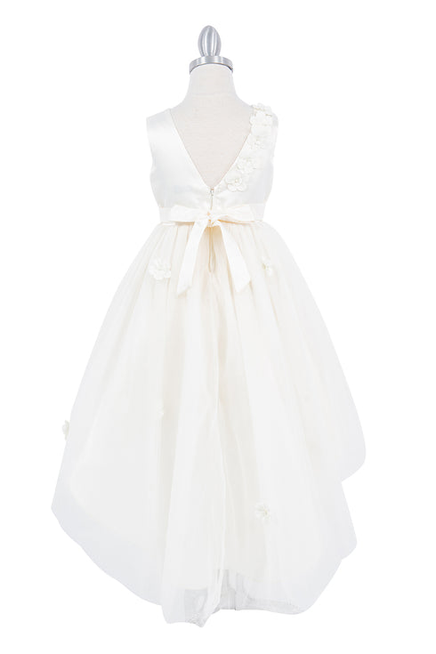 Girls Flower Petals V Back High Low Flower Girl Dress 2-12 - SophiasStyle.com