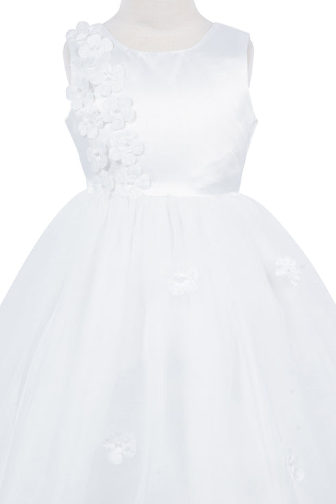 Girls Flower Petals V Back High Low Flower Girl Dress 2-12 - SophiasStyle.com
