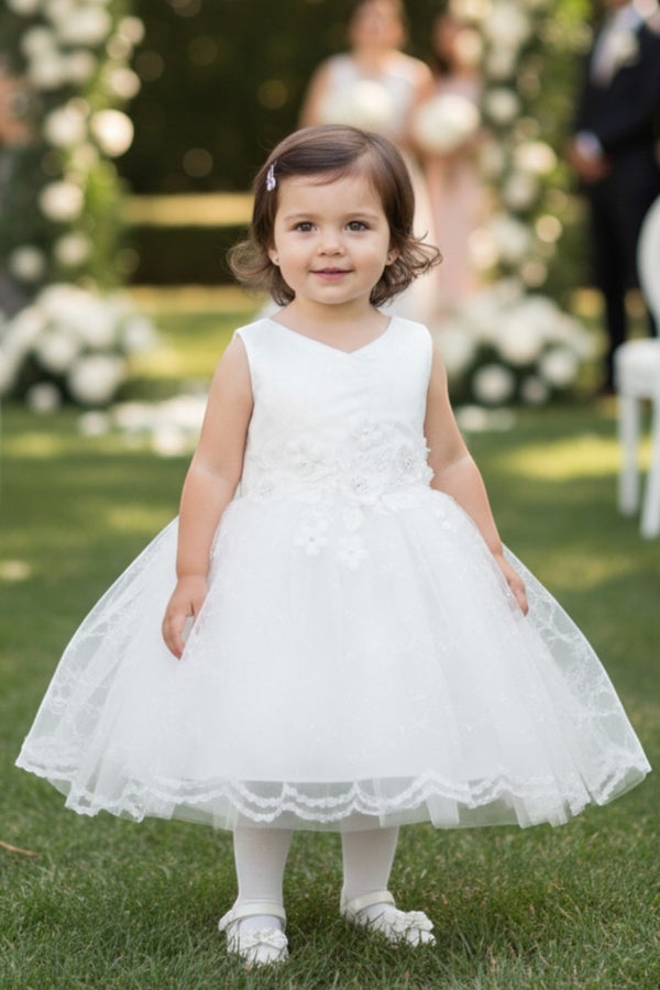 Baby Girls Lala & Erina Multi Color Lace Satin Flower Girl Dress 3-24M