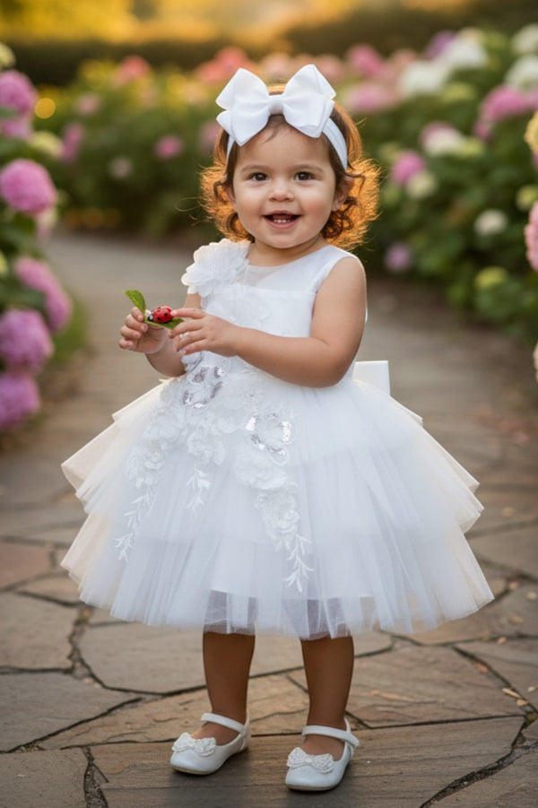 Baby Girls Lala & Erina Multi Color Tulle Lace 3D Applique Flower Girl Dress 3-24M
