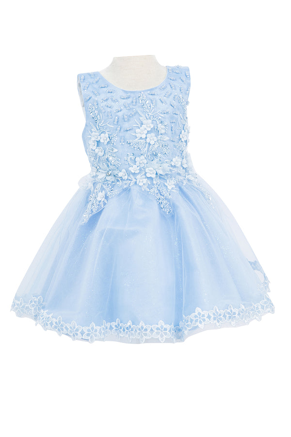 Baby Girls 3D Floral Top Soft Tulle Flower Girl Dress 3-24M - SophiasStyle.com
