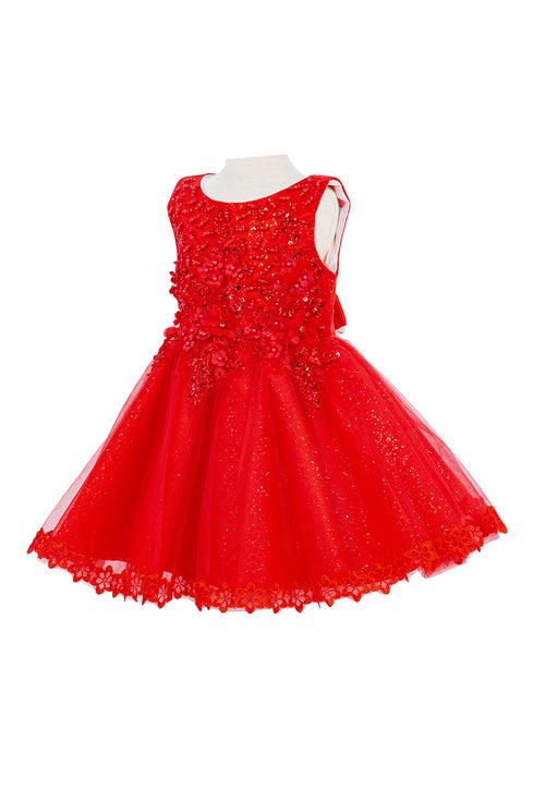 Baby Girls 3D Floral Top Soft Tulle Flower Girl Dress 3-24M - SophiasStyle.com