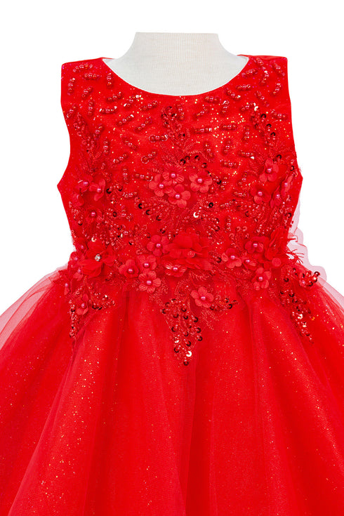 Baby Girls 3D Floral Top Soft Tulle Flower Girl Dress 3-24M - SophiasStyle.com