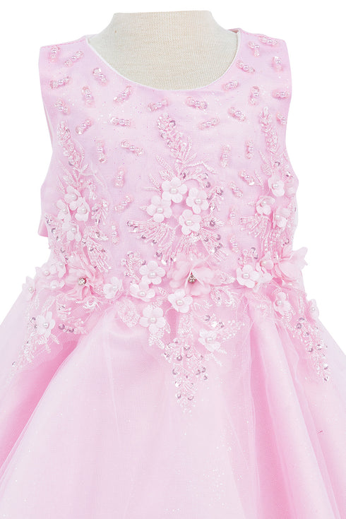 Baby Girls 3D Floral Top Soft Tulle Flower Girl Dress 3-24M - SophiasStyle.com