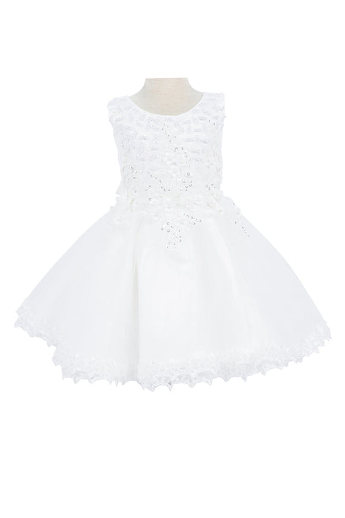 Baby Girls 3D Floral Top Soft Tulle Flower Girl Dress 3-24M - SophiasStyle.com
