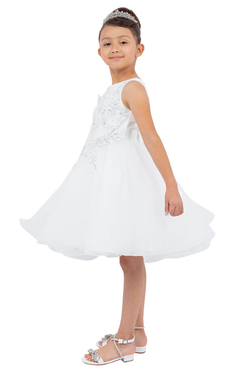 Girls Butterfly Lace Glitter Tulle Flower Girl Dress 2-12