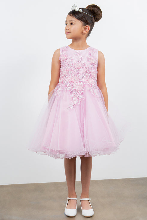 Girls Butterfly Lace Glitter Tulle Flower Girl Dress 2-12