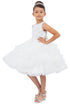 Girls Sparkling Sequin Lace Top Over Laid Tulle Skirt Flower Girl Dress 2-12