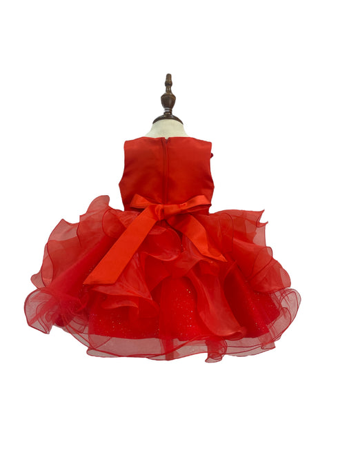 Baby Pearl Sequin Multi Layered Tulle Flower Girl Dress 3-24M