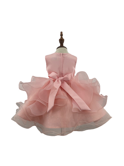 Baby Pearl Sequin Multi Layered Tulle Flower Girl Dress 3-24M