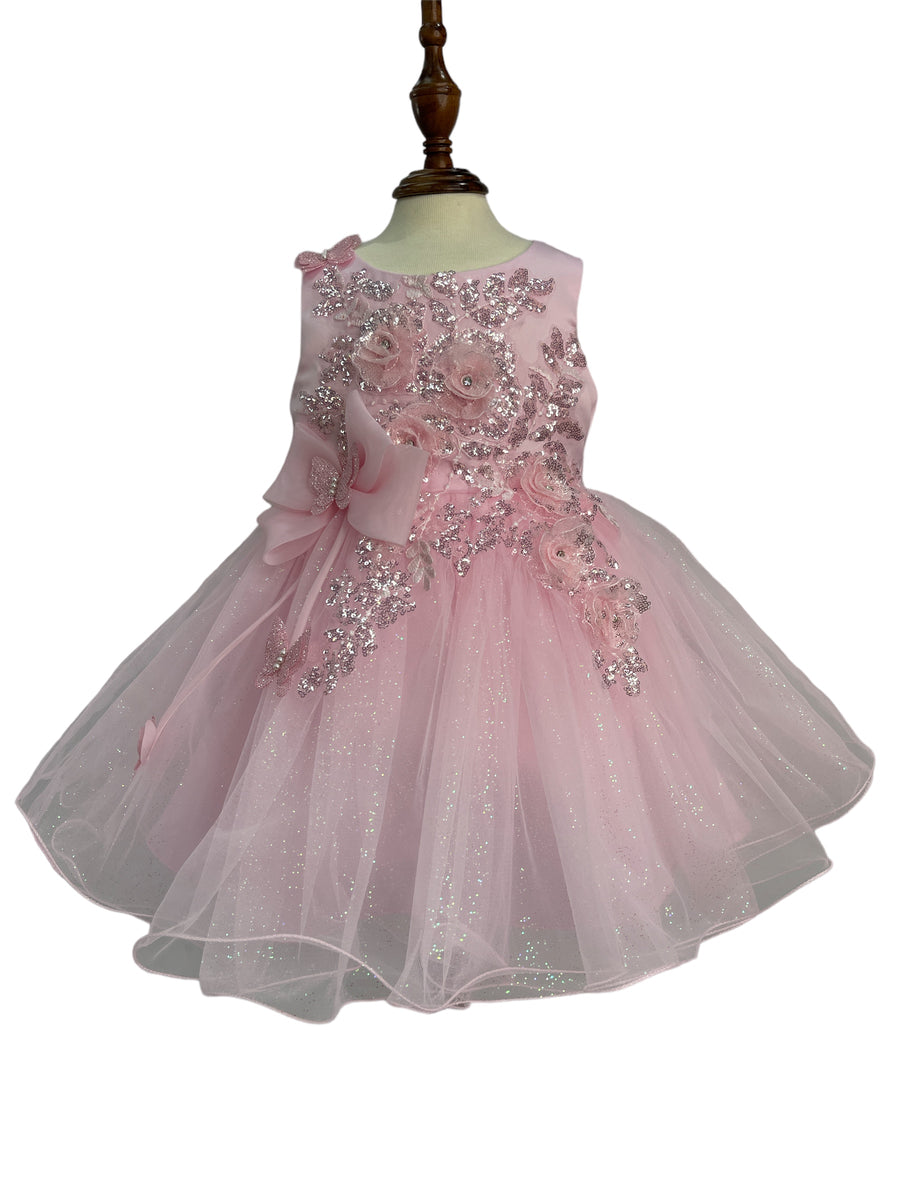 Baby Toddler Girl Three Flowers Dress