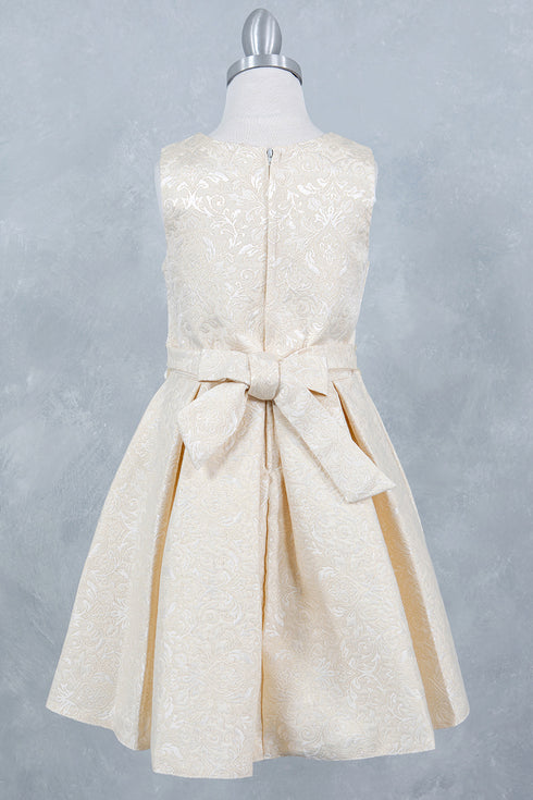 Girls Elegant Floral Jaquard Dress 2-12