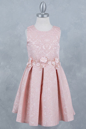 Girls Elegant Floral Jaquard Dress 2-12