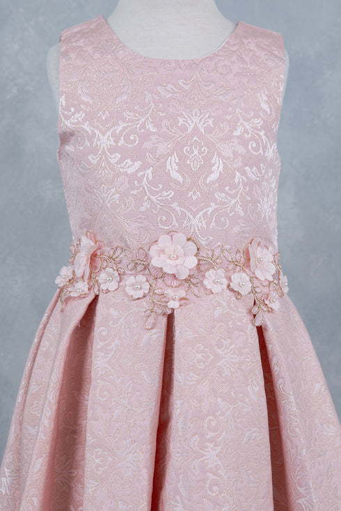 Girls Elegant Floral Jaquard Dress, Sizes 2-12